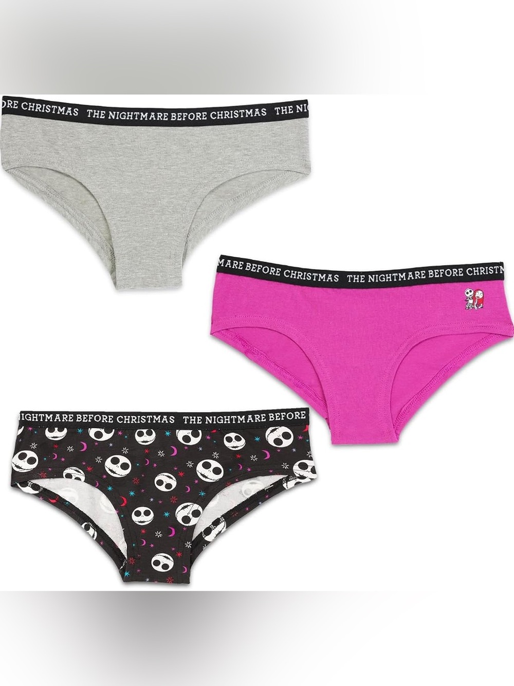 Disney 3-Pack of Minnie & Nightmare Before Christmas Hipsters Underwear